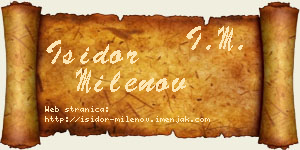 Isidor Milenov vizit kartica